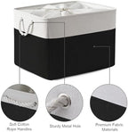 TheWarmHome Organization and Storage for Shelves - Extra Jumbo 3 Pack 20.5x15.7x13.8 inch Fabric Storage Basket for Organizing, Storage Bins for Shoes Towel Blanket (White & Black) - Image 6