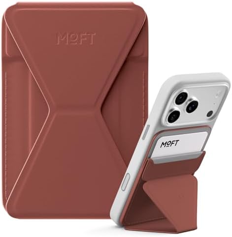 MOFT Magnetic Wallet Stand Compatible with iPhone 17/16/15/14/13/12 Series, Angle Adjustment & Magsafe Compatible MOVAS Phone Stand,Sienna Brown by MOFT