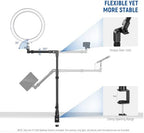 NEEWER 45.5" Overhead Camera Desk Stand, Aluminum 4 Section Magic Mic Boom Arm with C Clamp Mount Holder, for Webcam LED Light Microphone Streaming Zoom Video Recording, Max Load 4.41lb, DS023 - Image 3