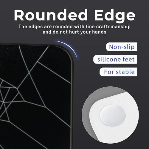 XVX Glass Mouse Pad for Gaming, Black Spider Webs Hard Gaming Mousepad, Professional Large Mouse Mat 16.2" x 12.2", Special Glass Surface with Improved Precision and Speed - Image 5