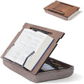 Vigo Wood Lap Reading Desk with Cushion, Adjustable Incline Book Stand with Storage Compartment (Walnut) by VigoWood