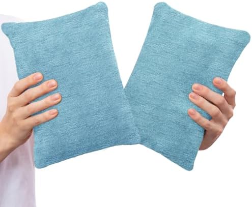 1 MIDDLE ONE 2 Pack Small Pillow, Cooling Memory Foam Mini Pillow 11 X 7 Inches for Sleeping, Travel, Nap and Neck, Knee, Lumbar Support, Tiny Cushion for Pet, Dogs (Blue) by 1MIDDLEONE