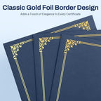 SUNEE Certificate Holders(Navy Blue, 30 Packs), Diploma Covers Gold Foil Border, for Letter Size 8.5x11 Certificates, Cardstock, Document Papers - Image 2