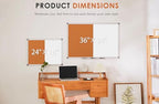 SWANCROWN White Board and Cork Board Combo, 24 x 18 in, Silver Frame - Image 4