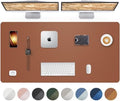 AFIING Large Desk Mat 55" x 24" - PU Leather Desk Pad Protector, Waterproof Non-Slip Extended Mouse Pad for Office Desk, Keyboard, Laptop and Home Workspace (Brown) by AFIING
