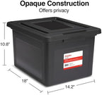 STAPLES Plastic File Box with Snap Lid, Letter/Legal Size, Black, 4/Carton - Image 5