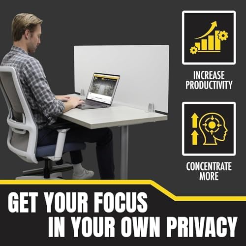OBEX Frosted Acrylic Desk Mounted Privacy Panel, 24" x 24", Frosted - Image 5