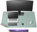 Vyaaa PU Leather Desk Mat, 39.4“ x 23.6” XXL Leather Desk Pad, Waterproof Extra Large Desk Mat, Large Mouse Pad, Desk Mats on top of Desks for Home or Office (Pink & Green) by Vyaaa