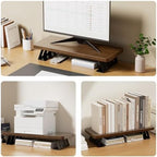 Monitor Stand - 24 Inch Wood Monitor Stand Riser, 220 Pounds Load Capacity Desk Monitor Riser for Laptop/PC/Printer, Desktop Stands Organizer for Home Office - Image 5