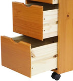 Jela-USA Solid Pine Wood 8 Drawer Rolling Cart, Honey Pine - Image 7