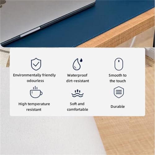 Desk Protecor Mat, Desktop Writing Pad, Large PU Leather Office Desk Mat, Waterproof Non-Slip Writing Desk, Leather Cork Desk Pad with Sewing,Pink,39 * 19 in - Image 3