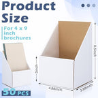 50 Pcs Brochure Holders 4 X 9, White Cardboard Displays - Image 2