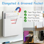 MFTEK Magnetic File Holder 6 Pockets Paper Holder, Hanging File Organizer Office Supplies Storage for Cabinets, Whiteboard, Magnetic Mail Letter Folder for Refrigerator (Classic White) - Image 5