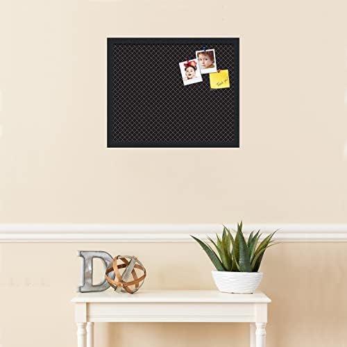 PinPix 21x17 inch Cork Bulletin Board. This Decorative Framed Pin Board Comes with Diamond Pattern in Black Design and Satin Black. Ideal for Home, Office Decor or School (PinPix-120) - Image 3