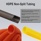 Flexible Polyethylene HDPE Non-Split Corrugated Wire Loom Tubing (Black, 1" Dia. x 100 ft) - Image 2