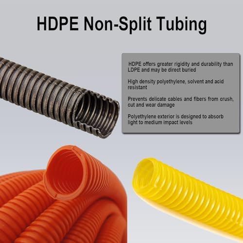 Flexible Polyethylene HDPE Non-Split Corrugated Wire Loom Tubing (Blue, 1-1/2" Dia. x 100 ft) - Image 3