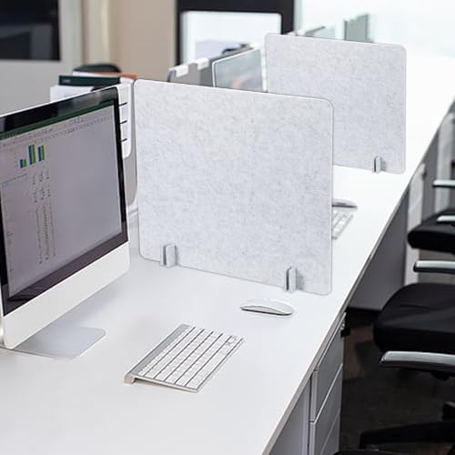 4 Pack Desk Privacy 23.6" x 23.6" Acoustic Divider Panel Portable Desk Partition Desk Divider Noise Visual Isolate Table Divider for Student Study Reception Area Office Library - Image 5