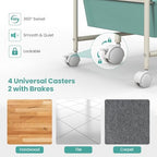 Giantex 15 Drawers Rolling Cart, Classroom Organizers, Storage Cart with Wheels, for Teacher Office Home School Supplies Tool Craft Art Paper, Green Gradient - Image 7
