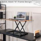 VIVO Vintage Brown 26 in Single Top Standing Desk Converter, DESK-V001JN - Image 4