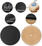 MAIDERN 48 Inch Round Cork & Leather Table Pad Protector, Cuttable Size (42-48 Inch), Trimmable Dining Table Mat, Heat Resistant/Non-Slip Table Cover for Kitchen, Office, or Restauran (Black) - Image 3