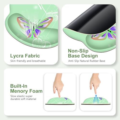 Mint Green Butterflies Florals Mouse Pad, XXL Large Desk Mat Extended Reading Desk pad, 4PCS Non-Slip Rubber Base Computer Big Mousepads for Work, Game, Office, Home Decor Cute Girls Woemn Gifts - Image 6