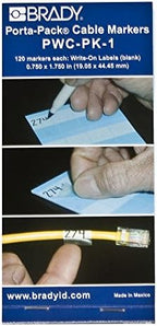 Brady PWC-PK-1 1.75" Height, 0.75" Width, B-292 Self-Laminating Vinyl, White Color Write-On Self-Laminating Wire And Cable Marker (Pack Of 120 Book) - Image 2