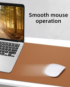 Leather Desk Pad Protector, Mouse Pad, Office Desk Mat, Non-Slip PU Leather Desk Blotter, Large Desk Mat, Waterproof Keyboard Mat for Office/Home/Decor (Light Brown, 55" x 17") - Image 5