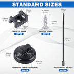 20 PCS Magnetic Zip Tie Mounts Base Neodymium Magnets & 60 Pcs Releasable Cable Zip Ties & 20 Pcs Zip Tie Saddle Type Mounts, Magnetic Cable Zip Tie Holders Base for Cable Wire(100 Pcs) - Image 2