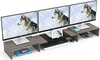 WESTREE Triple Dual Monitor Stand Riser, 56" Extra Long Monitor Stand for 1~2~3 Monitors, Monitor Stand with Length and Angle Adjustable, 3 Shelf Desktop Organizer Riser for Monitor Computer Laptop - Image 7