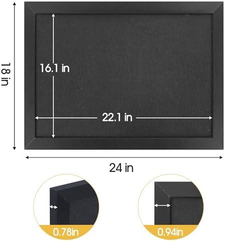 AKTOP Black Cork Board Bulletin Board with Linen 18" X 24" - Image 7