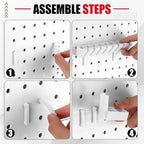 Novabright 6 Pieces Pegboard Organizer Accessories Set, Screwdriver Holder and Double Hole Pliers Holders, Pegboard Tool Hangers for Screwdrivers, Pliers, Scissors Wall Garage Workshop Storage(White) - Image 5