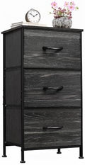 WLIVE Small Dresser Nightstand for Bedroom, 3 Drawers, Black Wood Grain by WLIVE