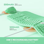 MEETION Ergonomic Keyboard Mouse Combo, Split Design Vertical Mouse Green - Image 2