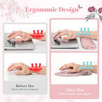 iLeadon Pink Mouse Pad, Scalloped Desk Mat Cute for Keyboard and Mouse - Image 3