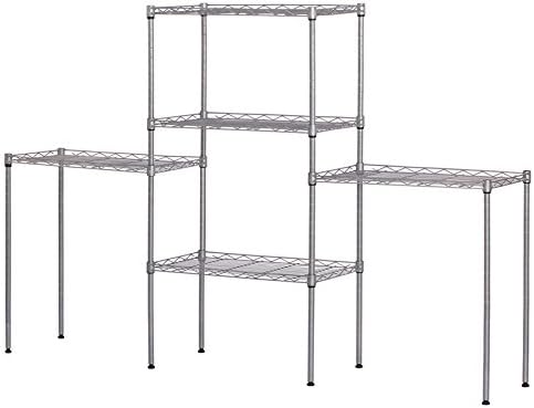 5 Tier Storage Racks Shelving, Heavy Steel Pantry Shelves, Adjustable Wire Shelving Rack, Suitable for Garage, Kitchen, Bathroom, Office, 21" W x 11.4" D x 59" H, Chrome - Image 3