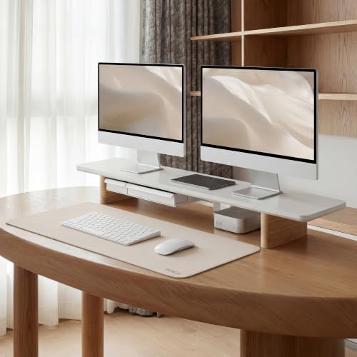 Fenge Desk Pad Mat for Home & Office, 31.5” x 15.7”, Ivory White - Image 7