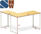 SHW Mission 48 x 48 L-Shape Home Office Computer Desk, Oak - Image 3