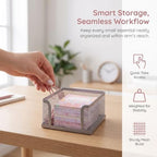 Post It Note Holder Metal Mesh Desktop Sticky Note Box 5 Pack Office Supplies Storage Organizer Memo Stand Paper Holder Desk Accessory Silver - Image 4