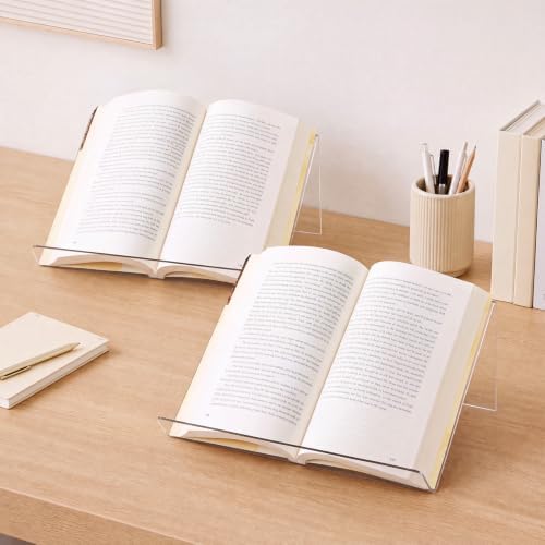 SiliFine 6 Pack Clear Acrylic Book Display Stands, 12 x 8.5 x 5.1 in - Image 3