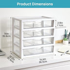 Vtopmart Clear Desktop Organizer, 4-Tier Drawer Storage with Dividers - Image 2