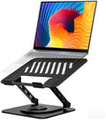 Adjustable Laptop Stand with 360 Rotating Base, Computer Stand for Laptop Ergonimic Foldable Laptop Riser for Desk Compatible with MacBook Pro/Air Notebook up to 16 Inches, Black by Unknown