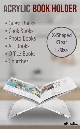 Acrylic Book Stand X-Shaped Clear Collapsible Cookbook Holder Large - Image 6