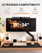 ErGear Single Monitor Arm, Fully Adjustable Monitor Mount for 13–34 Inch Screens, Fast Install Computer Monitor Stand with Tool-Free VESA Mount, Cable Management, Holds 19.8 lbs - Image 2