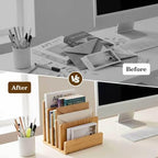 Bamboo Mail Organizer, File Holder for Office, Countertop - Image 4