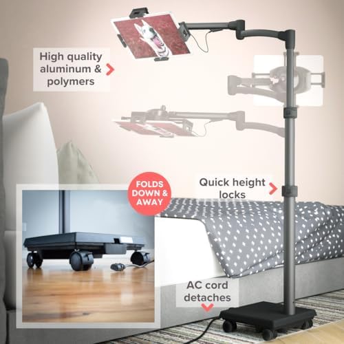 Levo G2 Commercial Rolling Tablet Stand, 60W USB-C Charging Medical Cart - Image 2