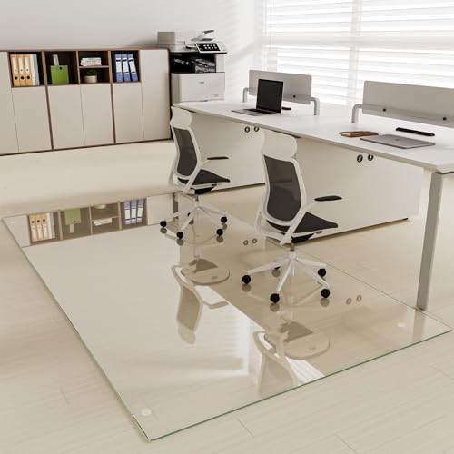 [Tempered Glass] 40" x 80" Glass Office Chair Mat for Carpet by KOONMI
