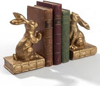 Tatuo 2 Pcs Rabbit Bookends for Shelves, Vintage Book Ends for Heavy Books by Tatuo