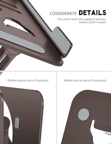 Z-Shaped Laptop Stand for Desk Fits 10"-16" Notebook Coffee Brown - Image 3