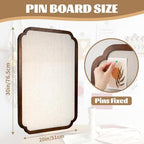 20 x 30in Vintage Framed Pin Board Fabric Linen Display Bulletin Board Large Message Picture Photo Pinboard Memo Decorative Pinboard for Gift Wall Decor Living Room - Image 2