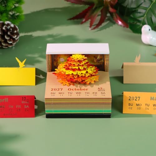 2027 3D Paper Carving Desk Calendar With LED Light - Image 2